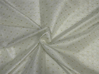 Brocade fabric ivory x metallic gold color 44&quot; wide