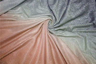 Grey/Peachy Pink x Silver color Ombre shimmer Lycra fabric ~ 58&quot; wide.