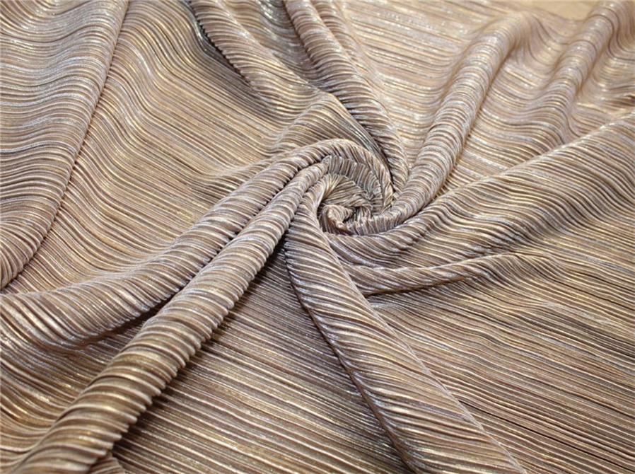 Gold x Gold Lurex Pleated Fabric ~ 58&quot; wide