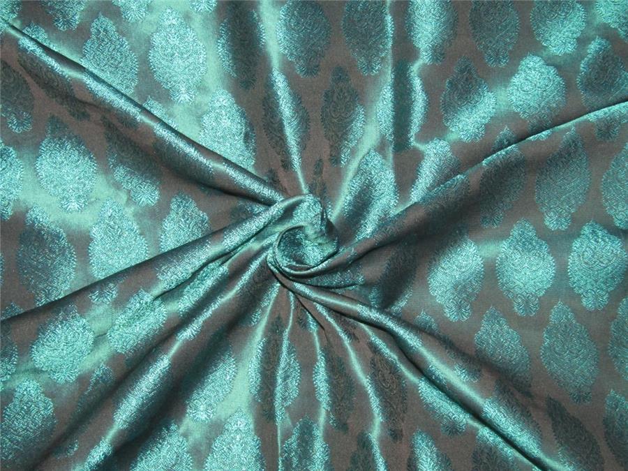 Brocade Fabric Teal x balck Color 44" wide BRO652[2]