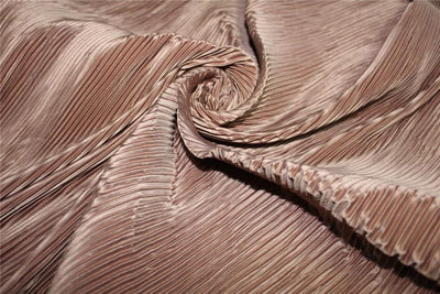 Brown color Polyester Pleated Fabric ~ 58&quot; Wide