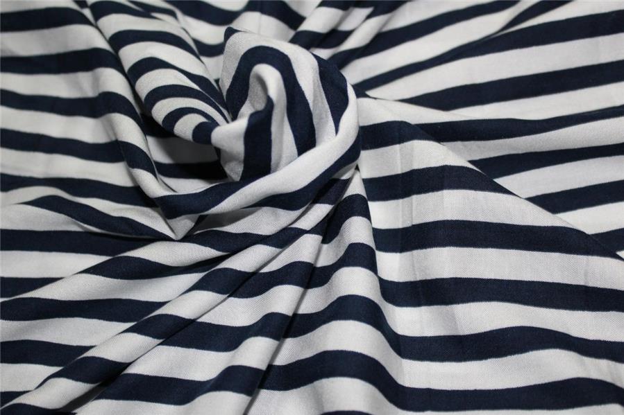 Cotton Satin / Rayon Printed fabric navy blue x ivory color 44&quot; wide