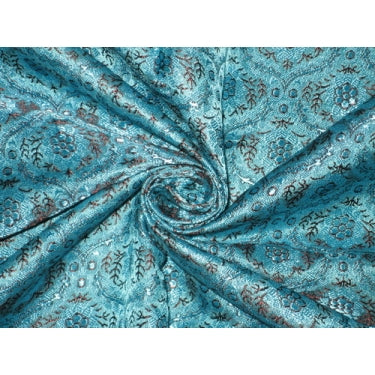 Silk Brocade fabric Blue single cutlength of 1.75yds bro162[4]