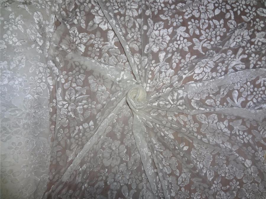 Natural Dyeable Devore Burnout Velvet fabric ~ 44&quot; wide