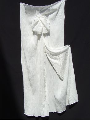 wrinkle crepe silk Ivory Sarong Dress - The Fabric Factory