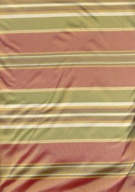 Silk taffeta stripe~salmon,green,gold,brown  champagne 54&quot; wide - The Fabric Factory