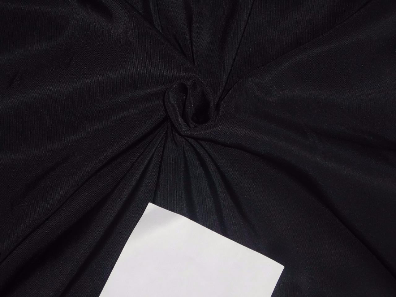 50 mm heavy weight JET BLACK SILK TAFFETA fabric 54&quot; wide*
